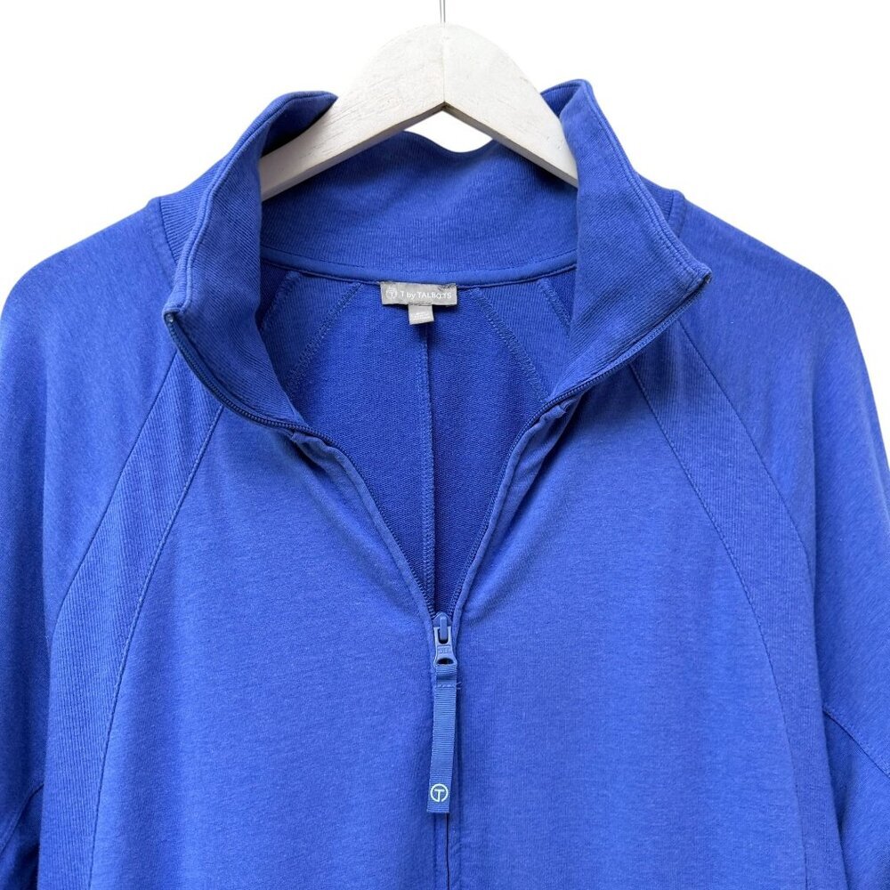 Talbots French Terry Jacket Womens Plus Size 2X Blue Full Zip Sweatshirt - Picture 3 of 11